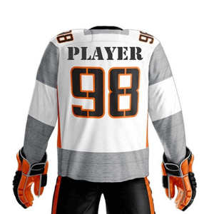 Uniforme de Hockey sobre Hielo para Hombre de Alta Calidad, Nuevo Diseño Personalizado, 100% Poliéster, Logotipo Personalizado, Negro y Blanco, Ropa Deportiva Transpirable - Product Image 5