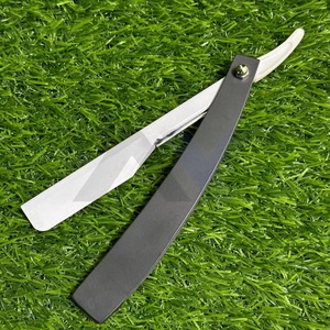Nouveau Design Rasoir de Barbier Professionnel en Acier Inoxydable avec Verrou Coulissant, Argent et Noir, Logo Personnalisé, Rasoir à Barbe, Vente Directe Usine en Gros - Product Image 1