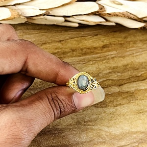 Unique Antique Design Labradorite <b>Ring</b> Boho Brass <b>Rings</b> for Women 18k Gold Plated Vintage <b>Statement</b> <b>Ring</b> for Wholesale/OEM/ODM - Product Image 6