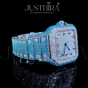 Montre élégante de haute qualité avec diamants pour homme et femme, bijoux de luxe, montre-bracelet confortable, disponible à la vente - Product Image 3