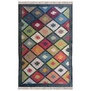 Nature Inspired Floor <b>Carpet</b> Hand Woven Jute-Woolen Kilim Rugs <b>for</b> Living Room Bedroom & Study - Product Image 2