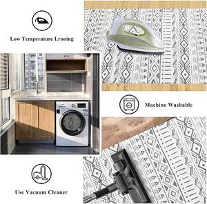 MORE Boho Cotton Area Rug Set 2 Piece Hand Woven Cotton Rugs with Tassel <b>Runner</b> Rugs for Kitchen, Hallway, Living Room - Product Image 3