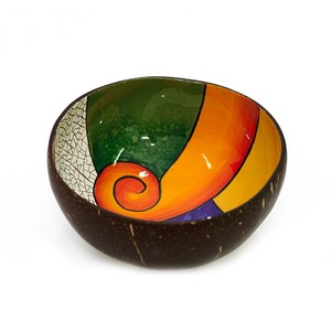 Tazón de coco lacado ecológico y colorido de alta calidad, sostenible, para servir ensaladas y frutas, para cocina y restaurantes. - Product Image 2