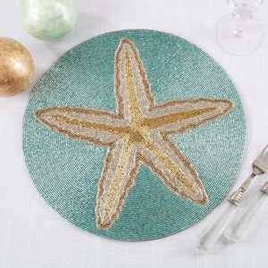 Soft Fabric Seed Beads Embroidery Dining Placemats Stylish Look Luxury Beaded Embroidery <b>Table</b> Mats For Wedding And <b>Party</b> Decor - Product Image 1