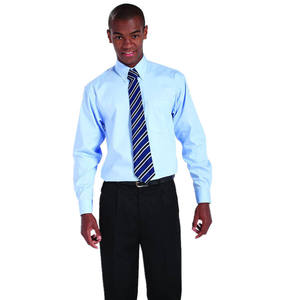 Camisa de Uniforme Escolar Primaria con Corbata, Algodón Oxford, Manga Corta, Azul, Unisex, para Niños, con Detección de Metales - Product Image 3