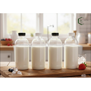 1000ml PET Plastic Belly <b>Bottle</b> 38mm Wide Neck OEM Juice <b>Smoothie</b> Fruit Tea Beverage Packaging Screw Cap Sealing Vietnam Factory - Product Image 4