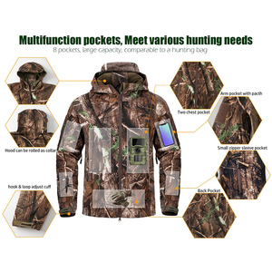 Veste de chasse tactique pour homme 2026, fermeture éclair sur le devant, capuche réglable, plusieurs poches de rangement, imperméable, vêtements d'hiver - Product Image 5
