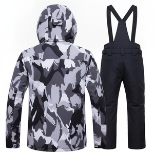 Professional Men's Waterproof Camouflage <b>Ski</b> Suit Set Thermal Windproof Snowboard Jacket and Black Insulated Pants Gear - Product Image 2