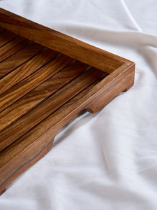 Bandeja de Servir Multiusos Hecha a Mano, Ecológica, de Madera, Plato para Comida, Organizador de Bebidas para Desayuno, Té y Café, Moderna para Bodas y Cenas - Product Image 5