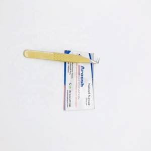 แหนบต่อขนตาสแตนเลสเคลือบสีทองแบบมืออาชีพ90องศาออกแบบโลโก้ได้ตามที่ต้องการด้ามจับทรงเพชรแหลมทนทาน - Product Image 6