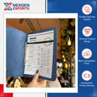 Nexgen Exports – Porte-menu pliable en cuir PU de qualité fiable, fait main, avec logo personnalisé pour hôtels et restaurants