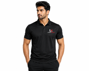 Polo personnalisé uni noir pour homme, séchage rapide, respirant, en polyester, pour le golf, uniforme d'entreprise, polo promotionnel avec logo personnalisé - Product Image 4