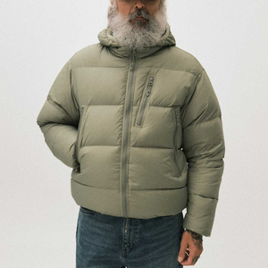 Veste d'hiver imperméable personnalisée de haute qualité, veste à capuche décontractée avec fermeture éclair, rembourrage en coton, taille plus, veste matelassée pour homme - Product Image 5