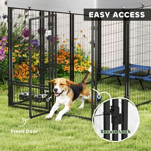 Cuccia per Cani da Esterno 8 X 4 X 6 con Ciotole Girevoli a 360°, Copertura Impermeabile e Resistente ai Raggi UV, Casette e Mobili per Animali - Product Image 6