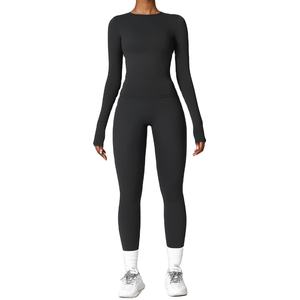 Conjunto de Yoga Personalizado al por Mayor para Mujer, Ropa Deportiva, Ropa de Gimnasio, Leggings de Manga Larga, Trajes Deportivos de Secado Rápido - Product Image 2