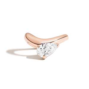 Anillo Ondulado Curvo con Diamante Cultivado en Laboratorio Corte Pera de 1.5 Quilates, Oro Sólido de 14k/18k, Banda de Boda Asimétrica con Contorno de Lágrima, Fabricación - Product Image 5