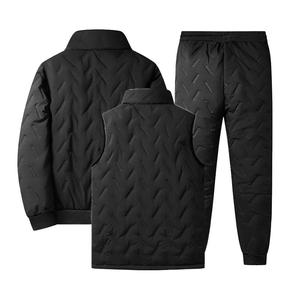 Chaqueta de invierno para hombre, diseño estampado, gruesa y cálida, traje informal de tres piezas, venta al por mayor de fábrica - Product Image 3