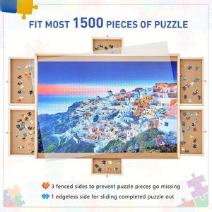 Panchetto Puzzle per adulti portatile con 6 cassetti robusto tavolo rompicapo 1500 fai da te Puzzle girevole accessorio Lazy Susan - Product Image 6