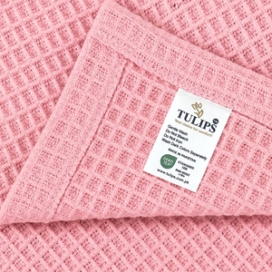 Pink Waffle Weave Table <b>Runner</b> and Napkin Set <b>Washable</b> Fabric Nordic Dining Decor - Product Image 3