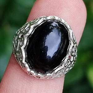 Black Onyx <b>Ring</b> 925 Sterling <b>Silver</b> Handmade Boho <b>Statement</b> Promise <b>Ring</b> for Women Natural Oval Black Onyx <b>Ring</b> July Birthstone - Product Image 5