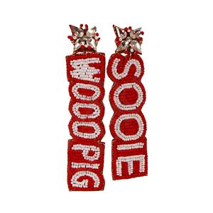 Pirate Nation perlé à la main or violet collégial boucles d'oreilles bijoux de mode pour Game Day College Fans esprit d'équipe esprit - Product Image 4