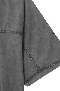 Camiseta gris vintage lisa personalizada para hombre, de algodón deslavado, suave y transpirable, fabricante y proveedor mayorista OEM. - Product Image 4