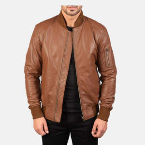 Veste en cuir sur mesure 2026, couleur unie, pour homme, style streetwear, veste d'hiver en cuir pour garçons - Product Image 1