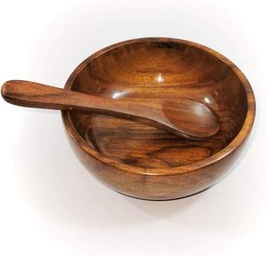 Tazón de Madera Natural Hecho a Mano para Servir Ensaladas Frescas, Frutas y Comidas Saludables con una Presentación Rústica y Elegante para la Cocina - Product Image 4