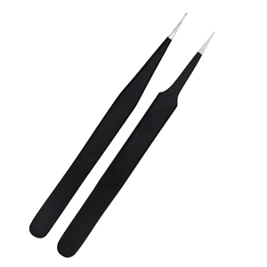 Kit de 10 Pinzas Antiestáticas para Extensión de Pestañas, Juego de Herramientas de Acero Inoxidable para Pestañas con Estuche, Profesional, para Volumen e Isolación, Belleza - Product Image 4