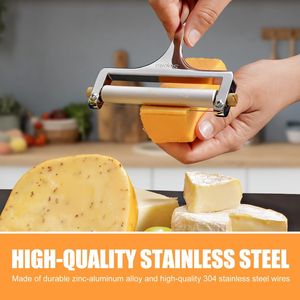 Cortador de Queso Manual de Acero Inoxidable con Grosor Ajustable, para Queso Cheddar y Gruyere, con 3 Alambres Adicionales, Herramientas para Queso - Product Image 2