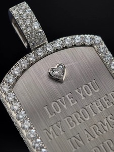 Moissanite Photo Pendant Custom Round <b>Memorial</b> Picture <b>Frame</b> Charms 925 Silver Hip Hop VVS Iced Out Custom Engraved Pendant - Product Image 3
