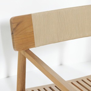 Fauteuil de jardin en teck massif de qualité supérieure, résistant aux intempéries, avec dossier en corde, pour hôtel, complexe hôtelier et restaurant - Product Image 4