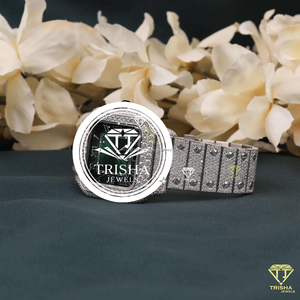 Reloj de Lujo Exclusivo con Estilo de Diamante, con Brillantes Piedras de Moissanita VVS y Acabado en Oro Blanco de Diseño - Product Image 2