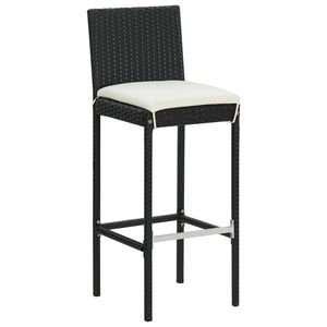 Conjunto de Bar de Jardín de Ratán PE Negro con Acero con Recubrimiento en Polvo y Poliéster, Muebles de Patio Elegantes - Product Image 4