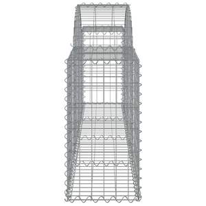 Panier gabion en fer galvanisé argenté 78,7 x 11,8 x 23,6/31,5 po pour clôture de jardin - Product Image 4