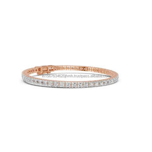Chaîne de tennis en diamants de laboratoire IGI de luxe, personnalisable, haute joaillerie pour femmes, bracelet de tennis en diamants en or 10k/14k/18k - Product Image 2