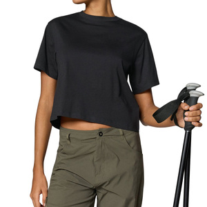 T-shirt court personnalisé pour femme en coton léger, col rond, coupe ajustée, idéal pour l'été – Vente en gros OEM/ODM, tendance - Product Image 5