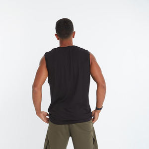 Camiseta sin mangas de compresión para hombre, informal, 100% algodón, lisa, de color sólido, extragrande, de secado rápido, para ejercicio y gimnasio. - Product Image 6
