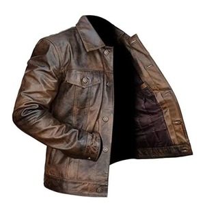Chaqueta de Cuero Original para Hombre, Estilo Motero, de Piel Vacuna Negra Premium, con Personalización de Marca, Fabricación OEM - Product Image 2