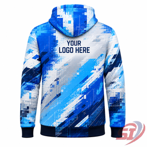เสื้อฮู้ดซิป Y2K แบบสั่งทำพิเศษ ลายพิมพ์ Cobalt Glitch ทั่วตัว แบรนด์ส่วนตัว สตรีทแวร์ รับผลิตเสื้อผ้า OEM พร้อมโลโก้ ขายส่งจากโรงงาน - Product Image 2