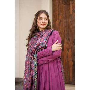 Designer Gown with Bottom Salwar Kameez and Dupatta for Party Wear Made of Polyester - Product Image 1