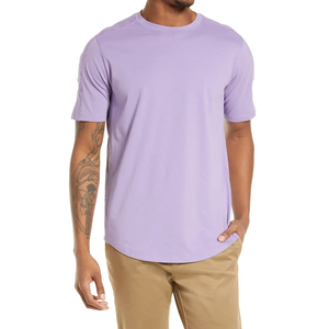 Custom <b>Men</b> Personalized <b>Men's</b> Soft Plain Cotton <b>Tshirt</b> Curved Hem Comfort <b>Longline</b> Print on Demand Graphic T-shirts for <b>Men</b> - Product Image 1