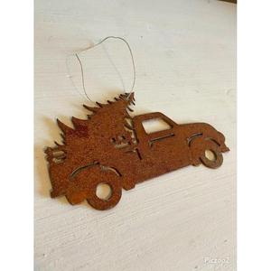 Adorno Colgante de Estrella de Metal Rústico, Diseño de Copo de Nieve Cortado con Láser, Acabado Rústico, Decoración para Árbol, Precios Económicos - Product Image 3