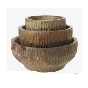 wooden hand sculpted bowls modern piece of art for your home or table top decoration