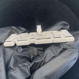 Pendentif Lettre KASH Plaqué Or 18K Alliage Cristal Strass Style Hiphop Bijou Homme Cadeau - Product Image 3