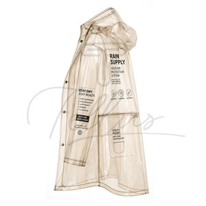 Veste de pluie longue transparente à capuche pour femme, personnalisable, pour l'hiver, utilisation en extérieur, imperméable, séchage rapide, coupe-vent, écologique, respirante - Product Image 3