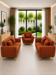 Sofá Moderno Esmeralda 221 ROMA Terracota, Conjunto de 221 Plazas para Sala de Estar, Apartamento, Hotel, Muebles de Tela Ecológicos Personalizados - Product Image 3