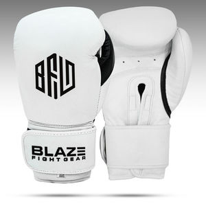 Premium Leather Boxing Gloves for Training Sparring Heavy Bag Work Muay Thai Kickboxing MMA with <b>Velcro</b> Wrist <b>Strap</b> 8oz 10oz - Product Image 1