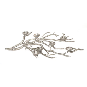 Luxury Silver Metal <b>Tree</b> Branch Candelabra 7-<b>Light</b> Multi Candle Holder Modern Nickel Finish Log Stem Candlestick for Wedding - Product Image 1