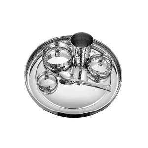 Service Thali Martelé en Acier Inoxydable Collection Vaisselle Design Ventre - Product Image 1